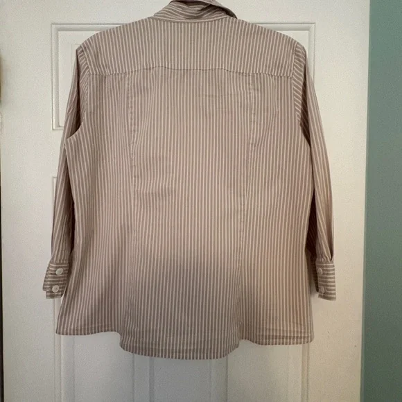 Rafaella Cream and Pink Striped Blouse - Picture 2 of 4